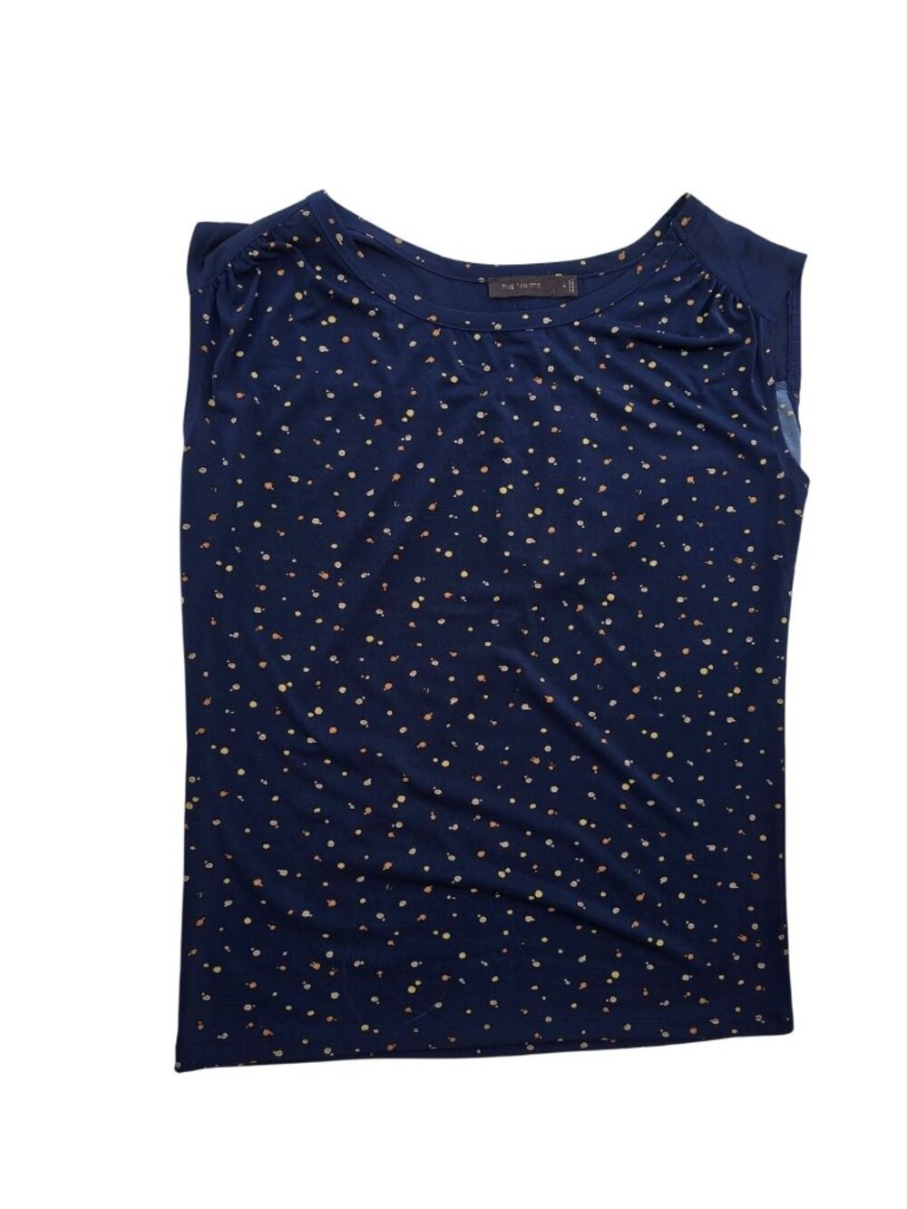 The Limited Women’s Polka Dot Navy Sleeveless Blouse M Lightweight Button Back